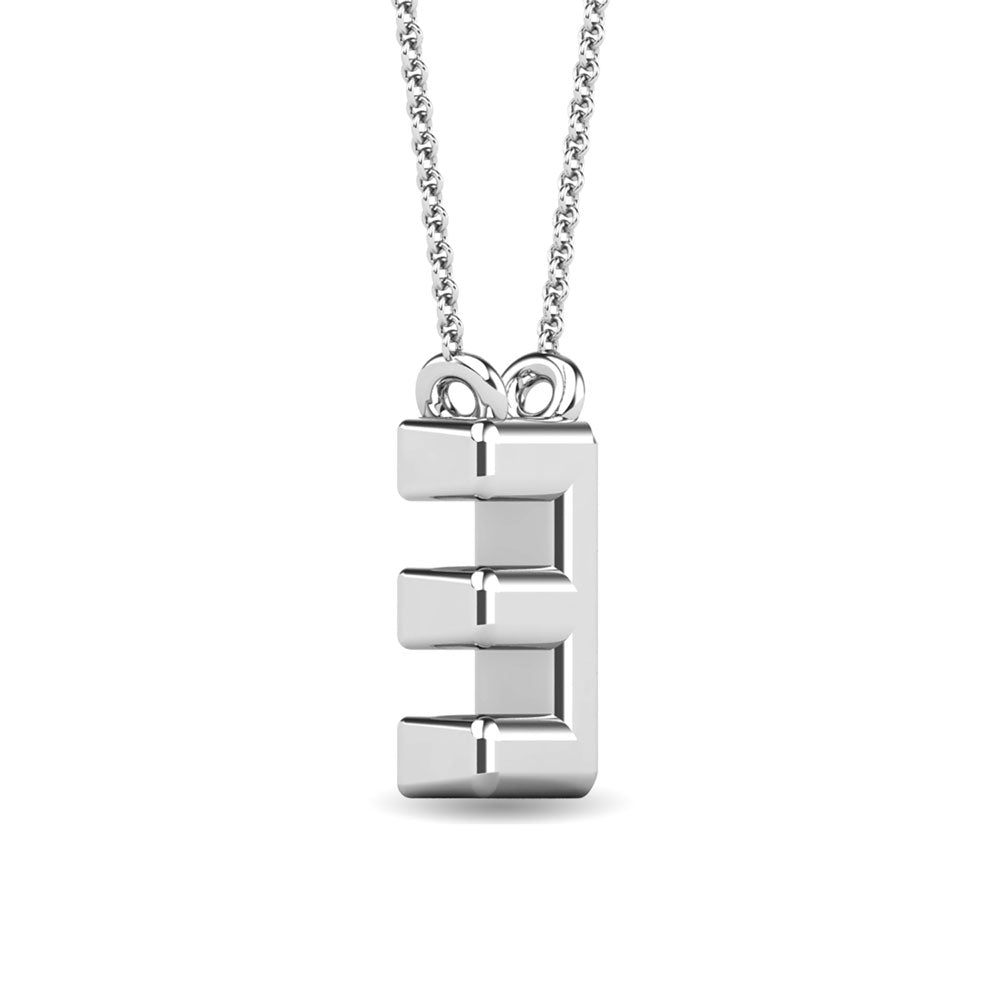 Diamond 1/20 Ct.Tw. Letter E Pendant in 10K White Gold""