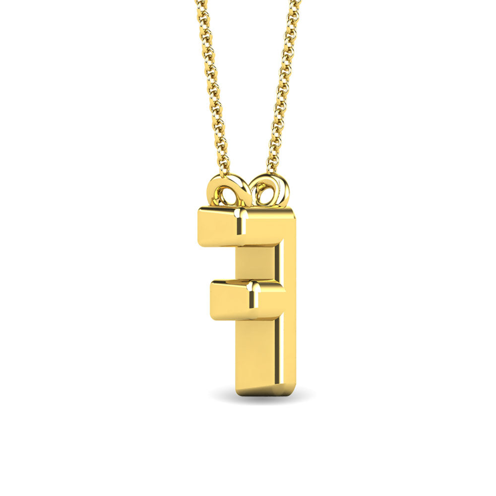 Diamond 1/20 Ct.Tw. Letter F Pendant in 10K Yellow Gold""