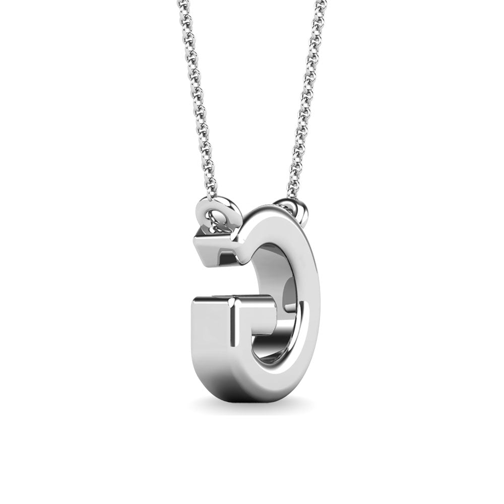 Diamond 1/20 Ct.Tw. Letter G Pendant in 10K White Gold""