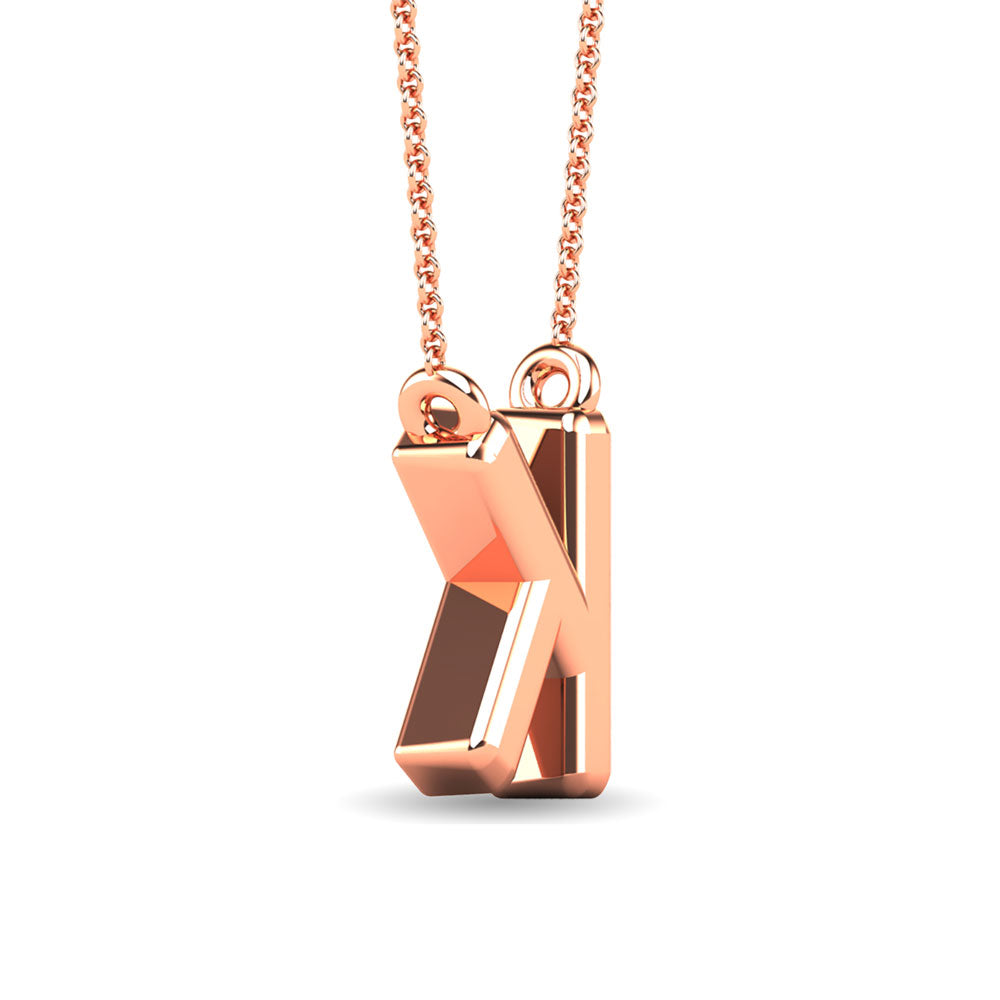 Diamond 1/20 Ct.Tw. Letter K Pendant in 10K Rose Gold""