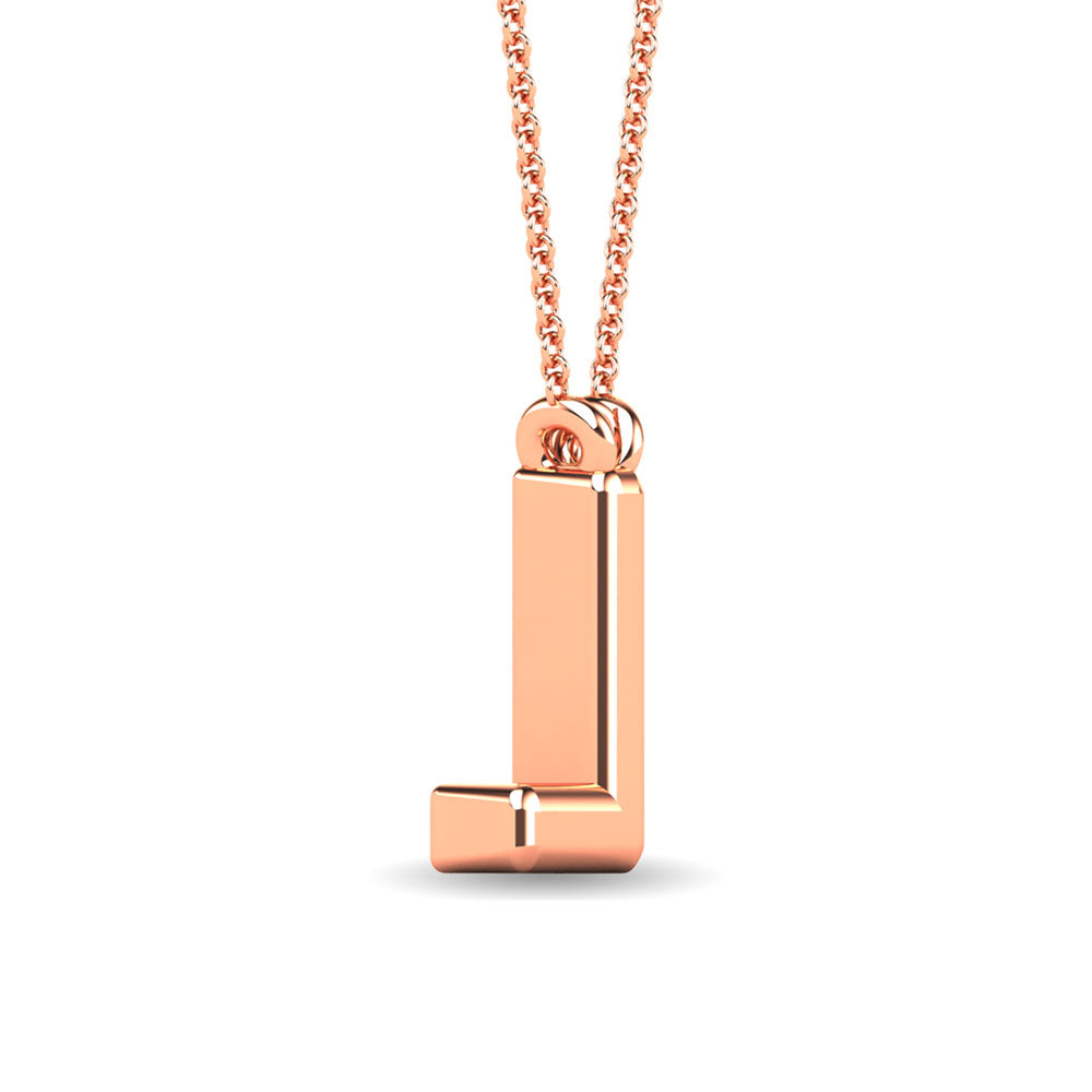 Diamond 1/20 Ct.Tw. Letter L Pendant in 10K Rose Gold""