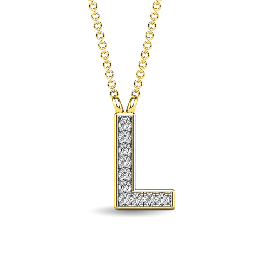 Diamond 1/20 Ct.Tw. Letter L Pendant in 10K Yellow Gold""