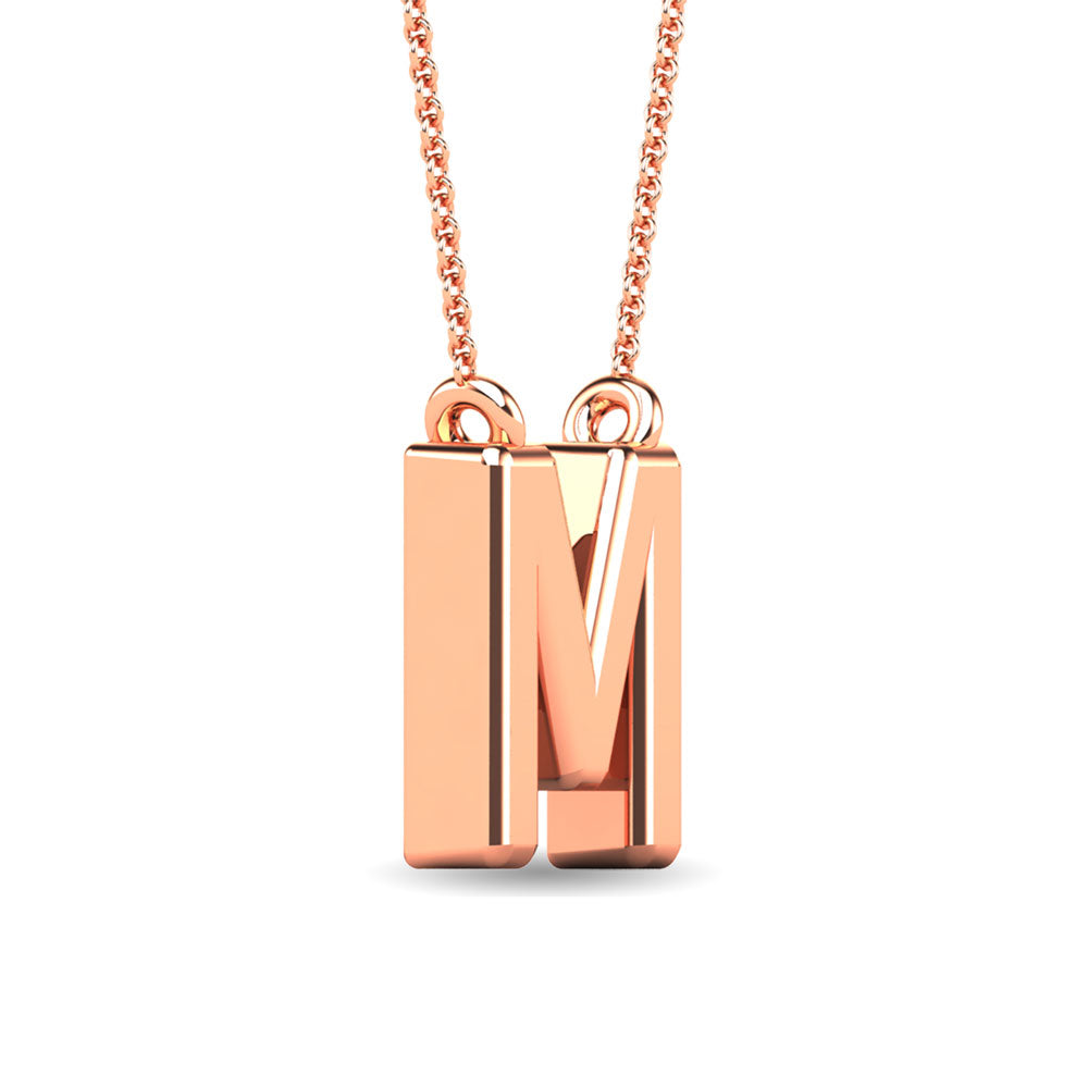 Diamond 1/20 Ct.Tw. Letter M Pendant in 10K Rose Gold""