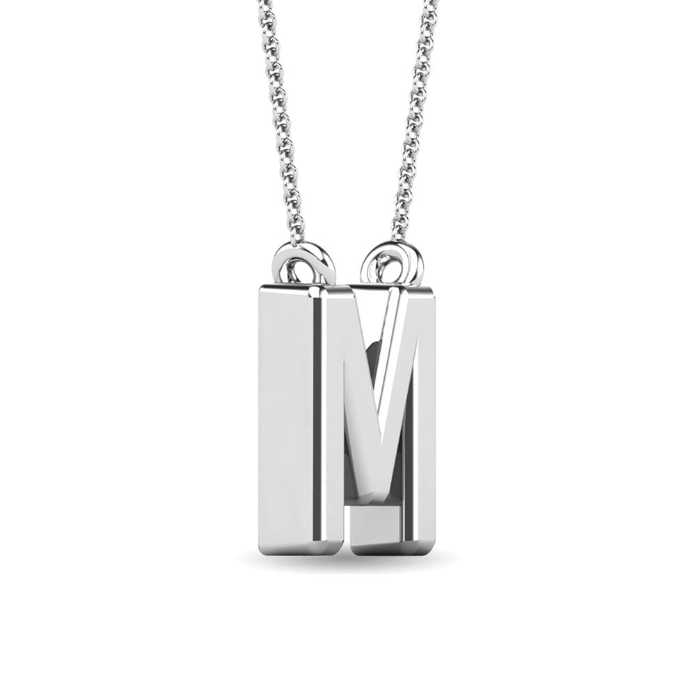 Diamond 1/20 Ct.Tw. Letter M Pendant in 10K White Gold""