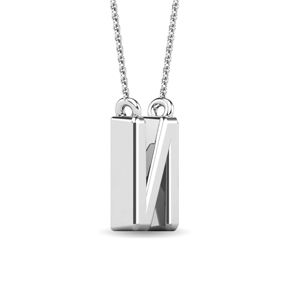 Diamond 1/20 Ct.Tw. Letter N Pendant in 10K White Gold""