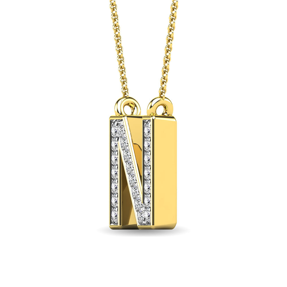 Diamond 1/20 Ct.Tw. Letter N Pendant in 10K Yellow Gold""