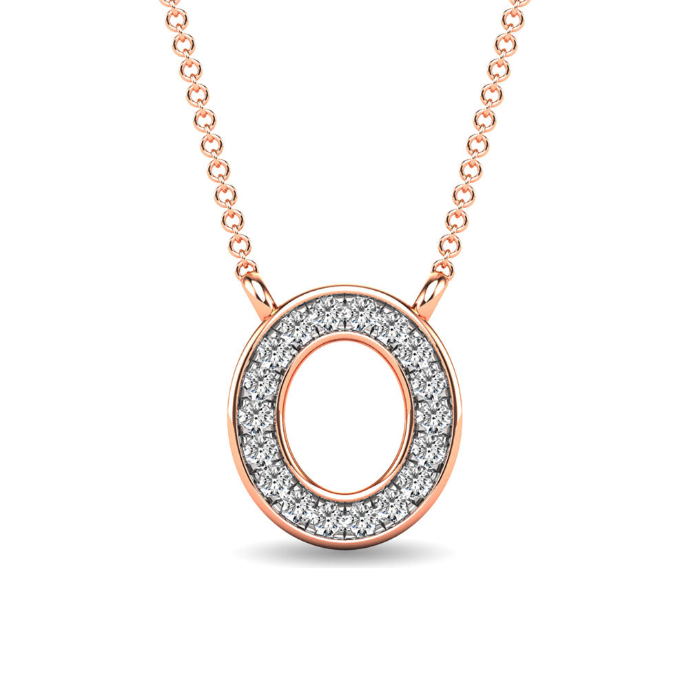 Diamond 1/20 Ct.Tw. Letter O Pendant in 10K Rose Gold""