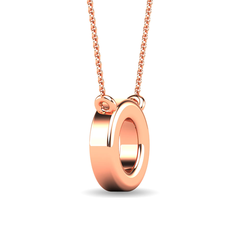 Diamond 1/20 Ct.Tw. Letter O Pendant in 10K Rose Gold""