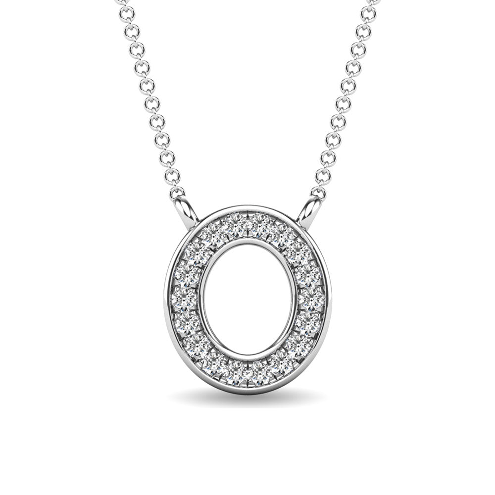 Diamond 1/20 Ct.Tw. Letter O Pendant in 10K White Gold""