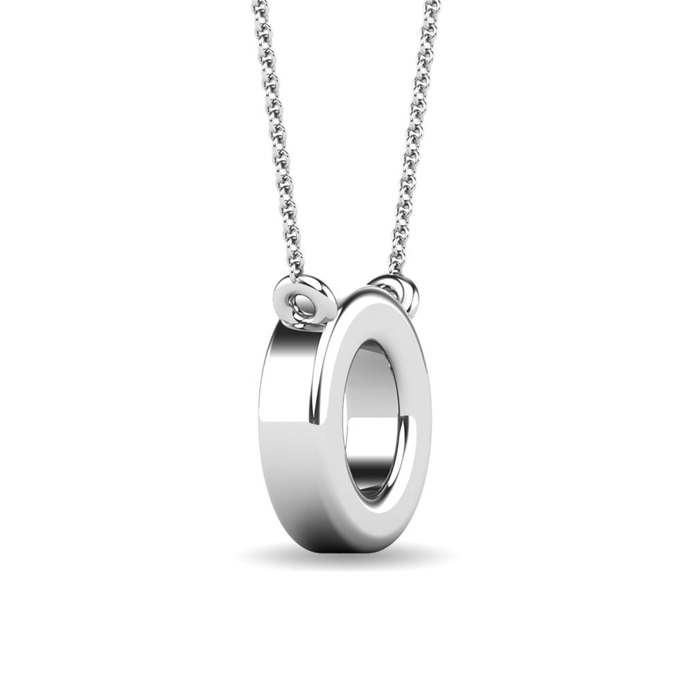 Diamond 1/20 Ct.Tw. Letter O Pendant in 10K White Gold""