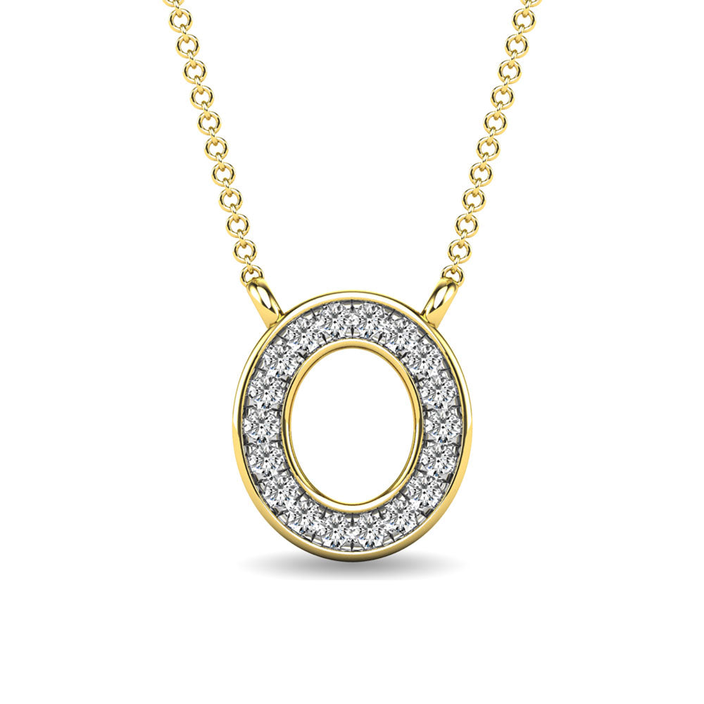 Diamond 1/20 Ct.Tw. Letter O Pendant in 10K Yellow Gold""