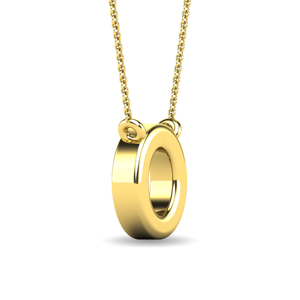 Diamond 1/20 Ct.Tw. Letter O Pendant in 10K Yellow Gold""