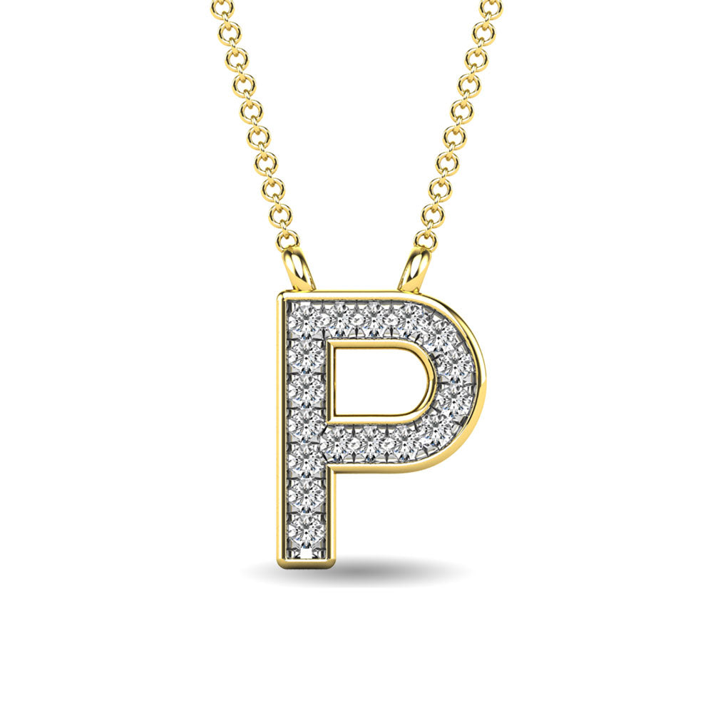 Diamond 1/20 Ct.Tw. Letter P Pendant in 10K Yellow Gold""