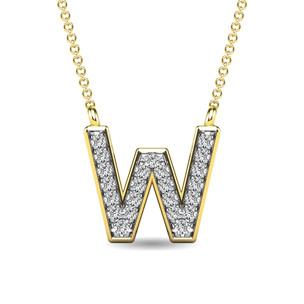 Diamond 1/20 Ct.Tw. Letter W Pendant in 10K Yellow Gold""