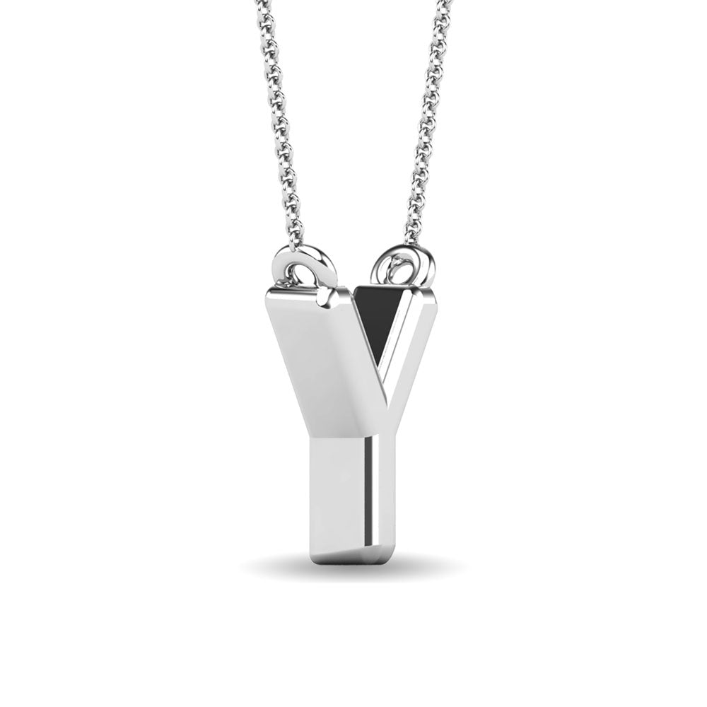 Diamond 1/20 Ct.Tw. Letter Y Pendant in 10K White Gold""