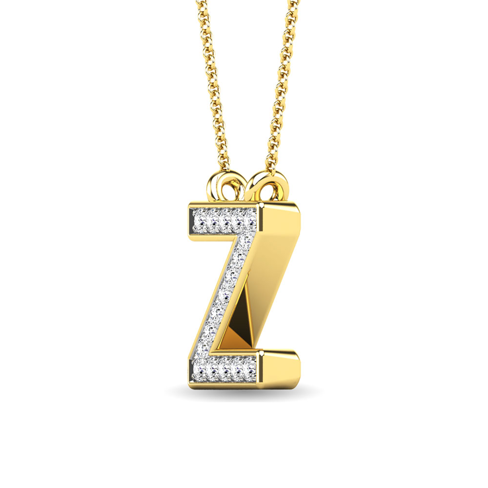 Diamond 1/20 Ct.Tw. Letter Z Pendant in 10K Yellow Gold""