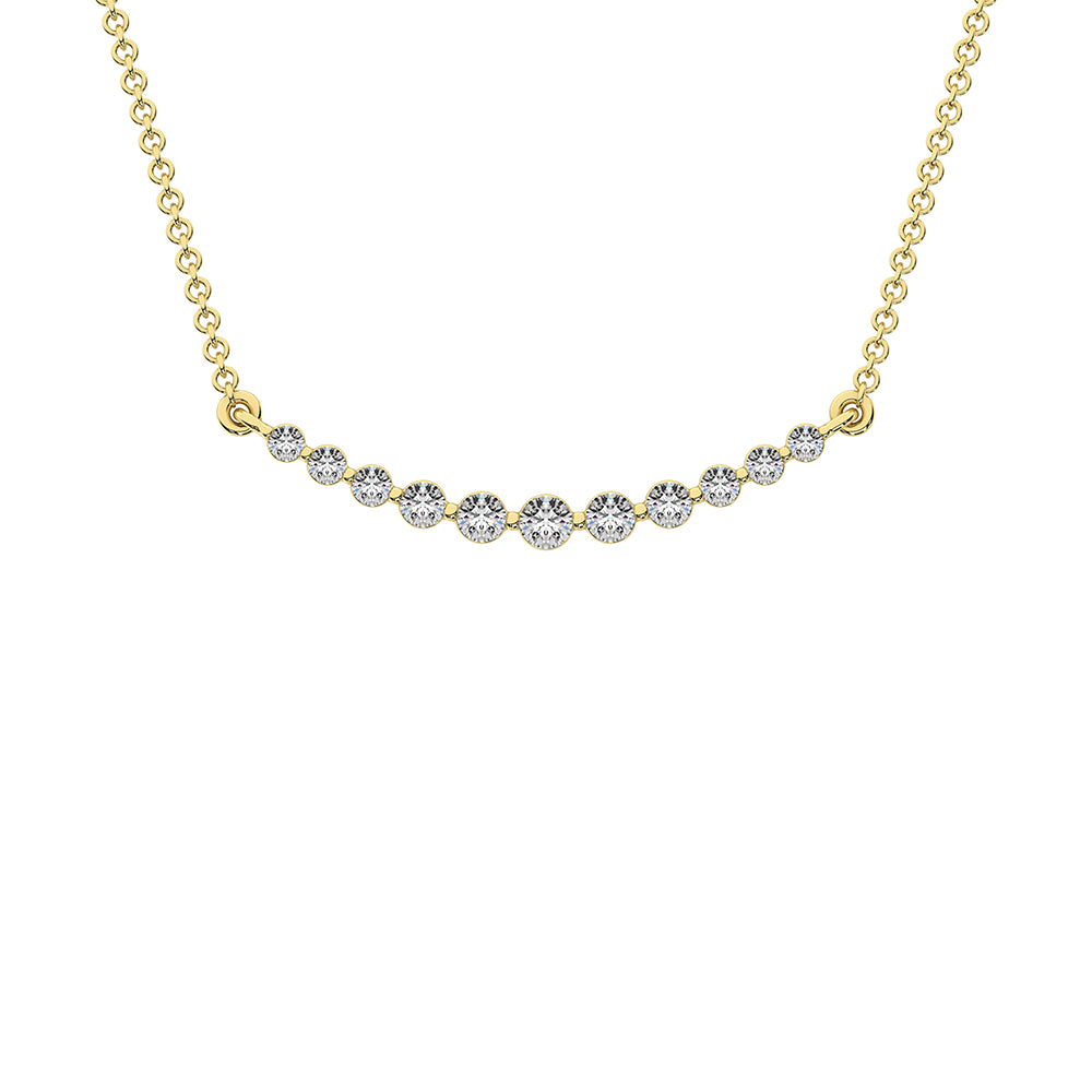 14K Yellow Gold 1/2 Ct.Tw. Diamond Fashion Necklace