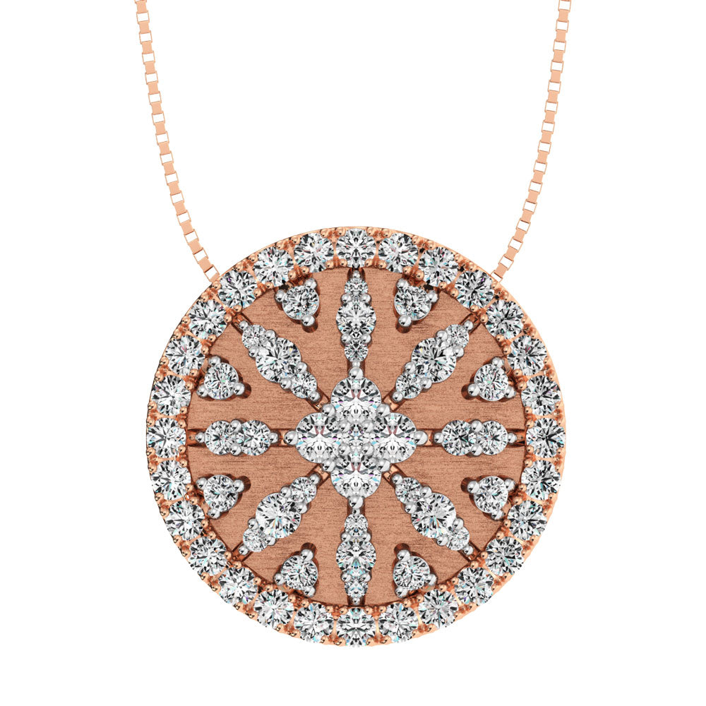 14K Rose Gold 1 Ct.Tw. Diamond Disc Fashion Pendant