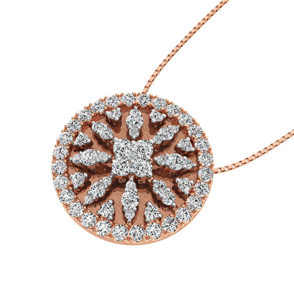 14K Rose Gold 1 Ct.Tw. Diamond Disc Fashion Pendant