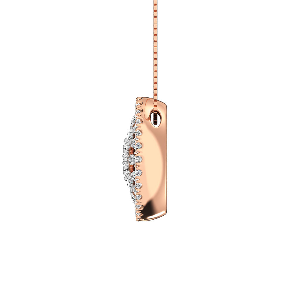 14K Rose Gold 1 Ct.Tw. Diamond Disc Fashion Pendant