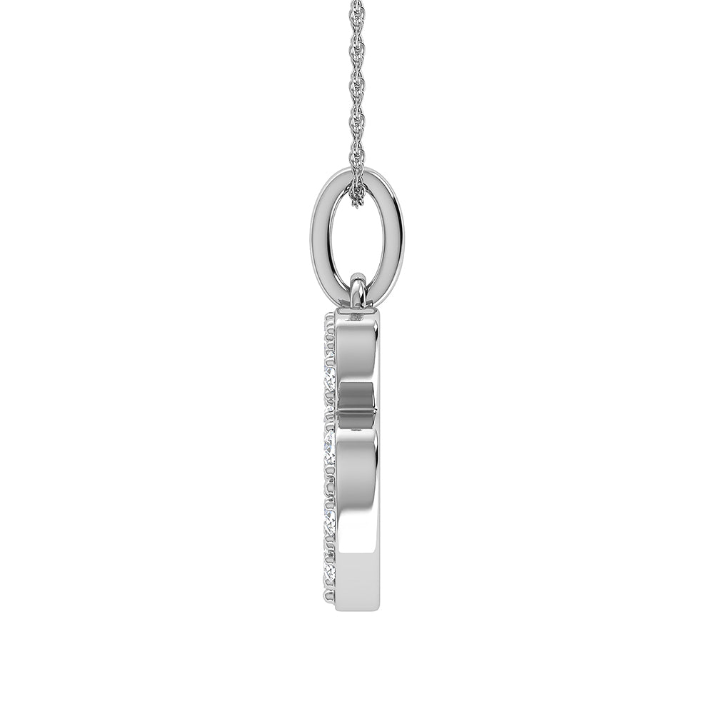 Diamond 1/8 Ct.Tw. Letter B Pendant in 10K White Gold