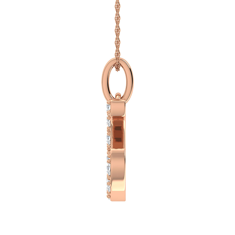 Diamond 1/8 Ct.Tw. Letter C Pendant in 10K Rose Gold