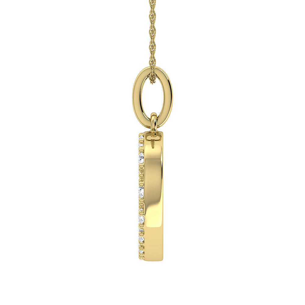 Diamond 1/8 Ct.Tw. Letter D Pendant in 10K Yellow Gold