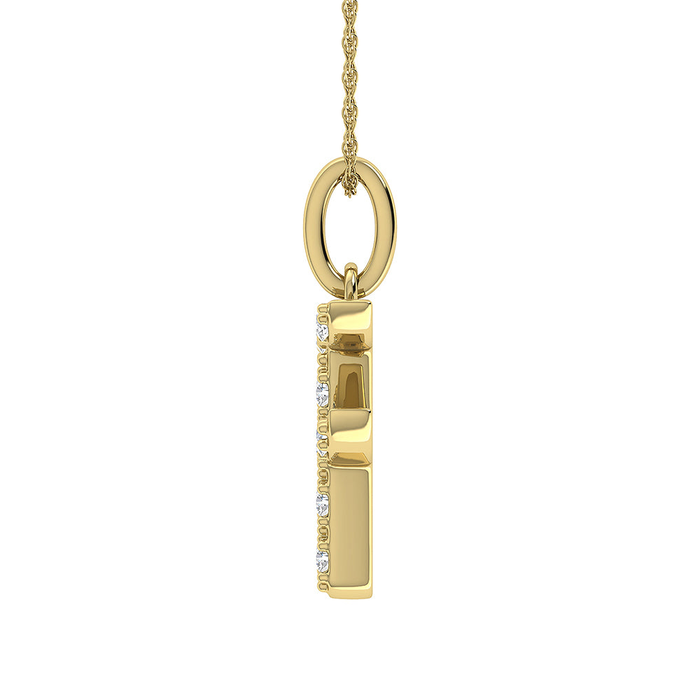 Diamond 1/8 Ct.Tw. Letter F Pendant in 10K Yellow Gold