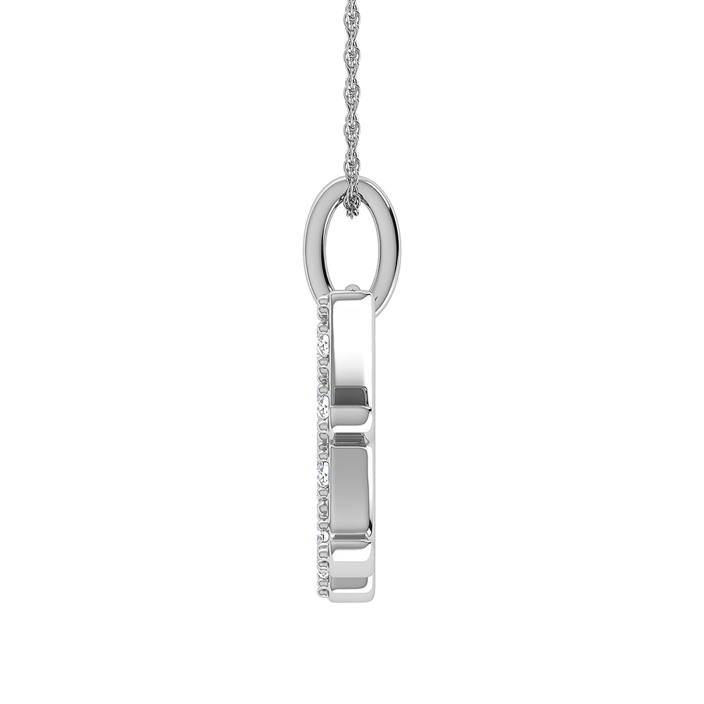 Diamond 1/8 Ct.Tw. Letter H Pendant in 10K White Gold