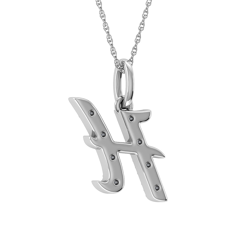 Diamond 1/8 Ct.Tw. Letter H Pendant in 10K White Gold