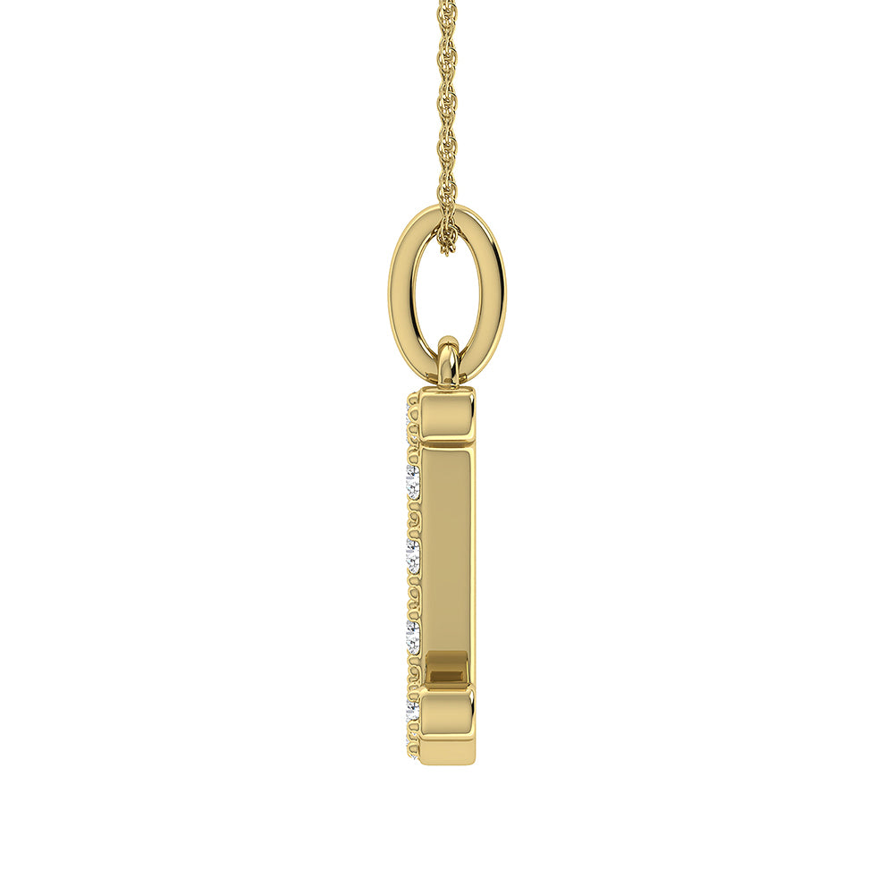 Diamond 1/8 Ct.Tw. Letter I Pendant in 10K Yellow Gold