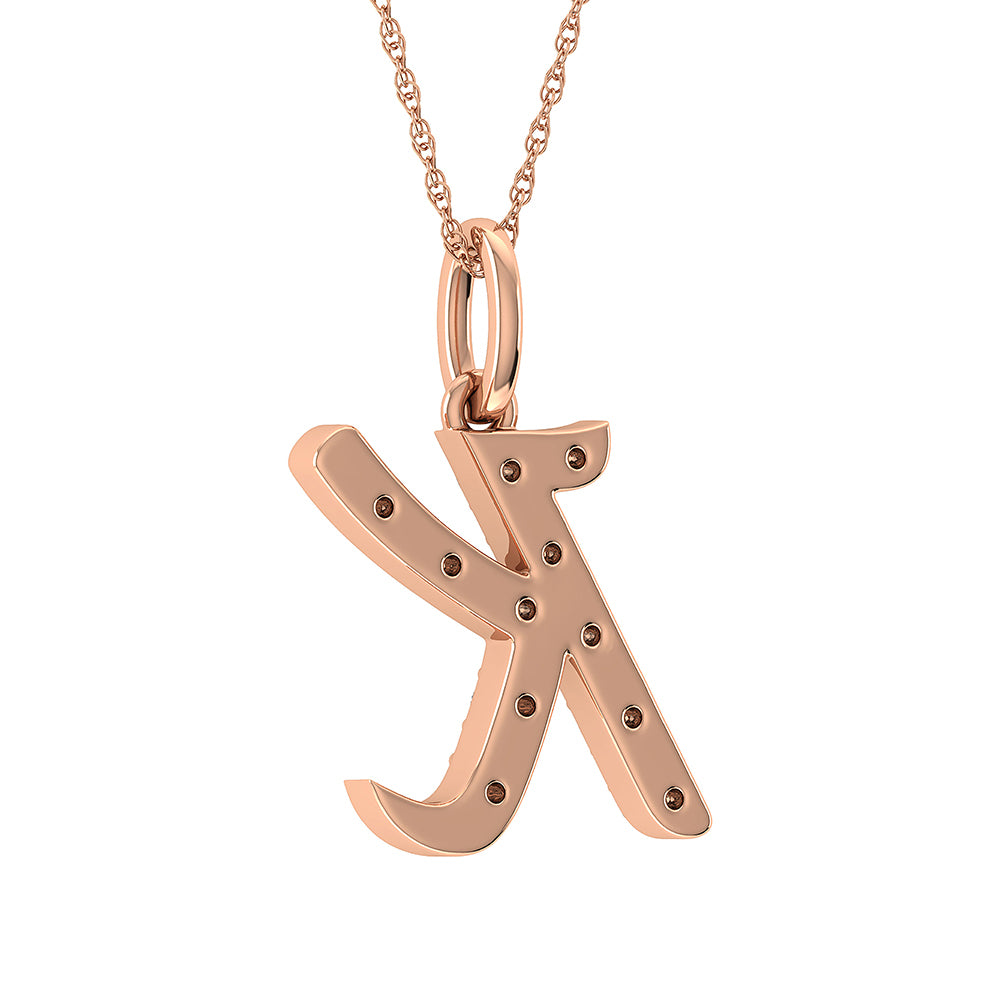 Diamond 1/8 Ct.Tw. Letter K Pendant in 10K Rose Gold