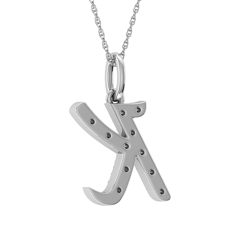 Diamond 1/8 Ct.Tw. Letter K Pendant in 10K White Gold