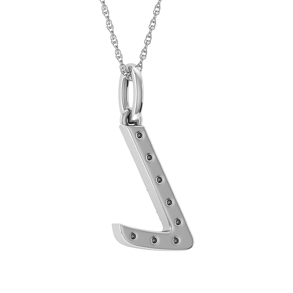 Diamond 1/8 Ct.Tw. Letter L Pendant in 10K White Gold