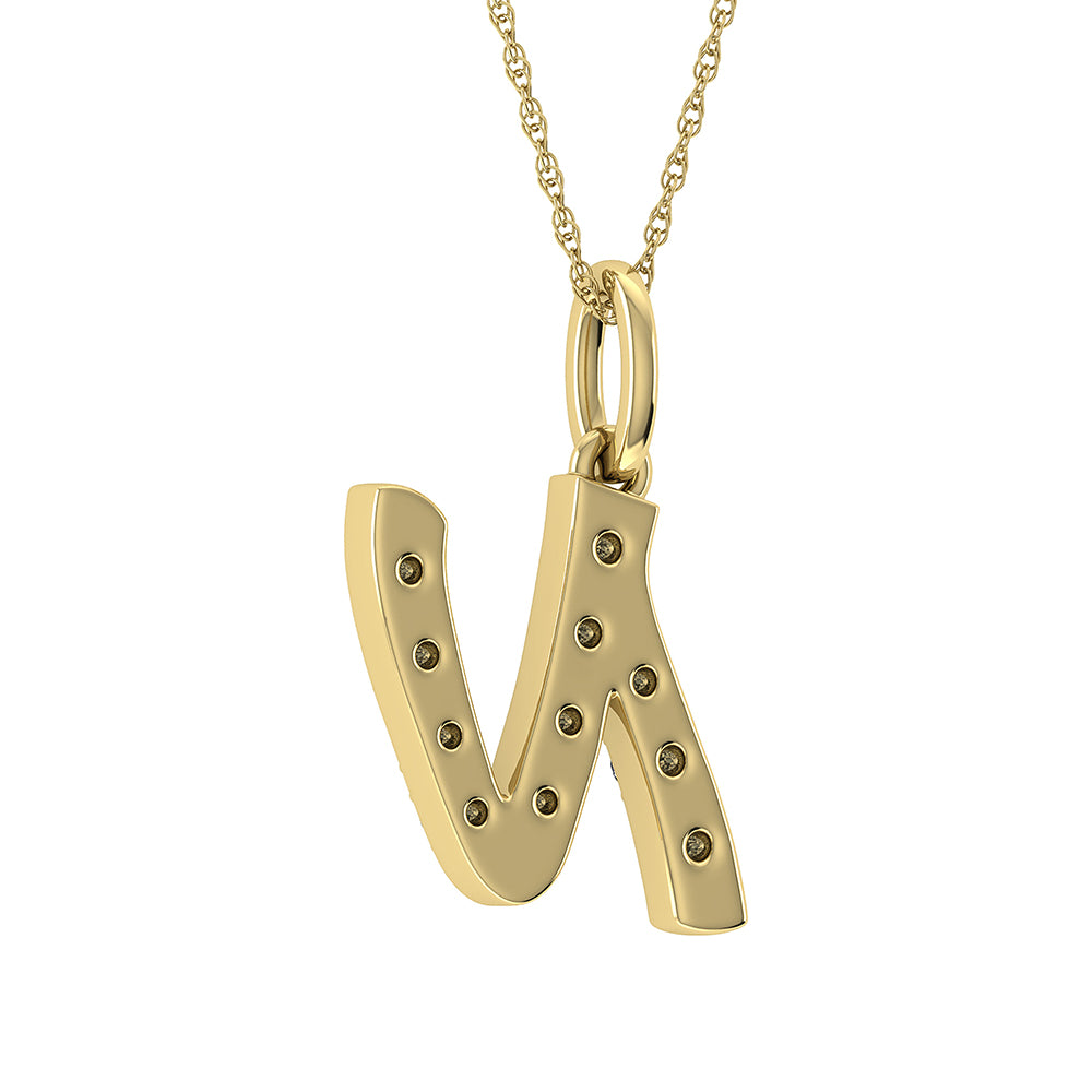 Diamond 1/8 Ct.Tw. Letter N Pendant in 10K Yellow Gold