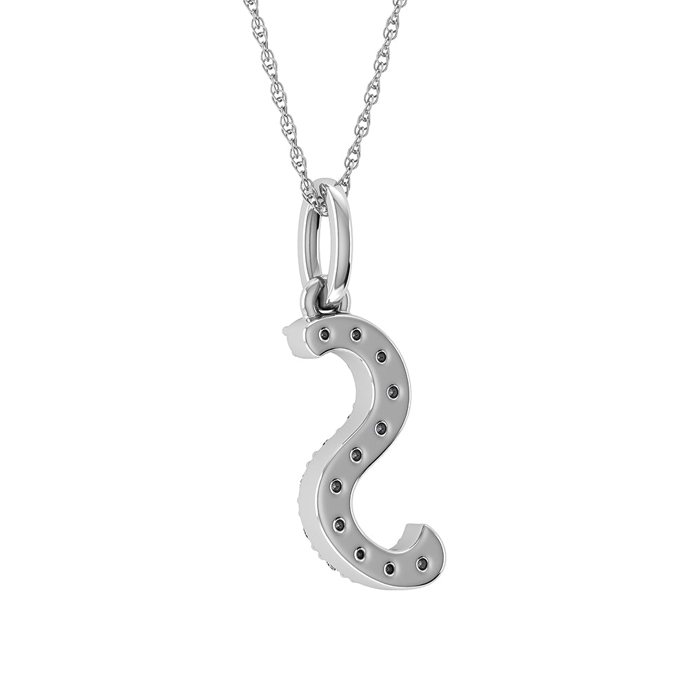 Diamond 1/8 Ct.Tw. Letter S Pendant in 10K White Gold