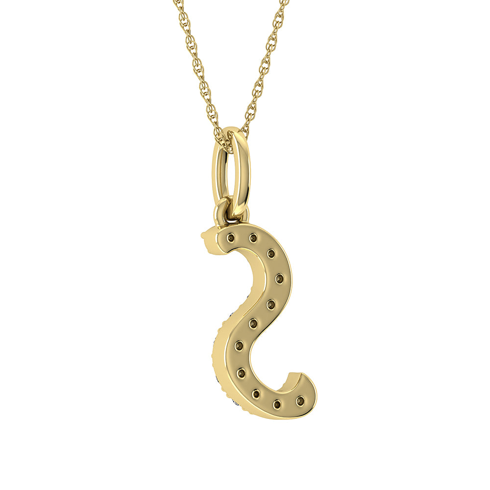 Diamond 1/8 Ct.Tw. Letter S Pendant in 10K Yellow Gold