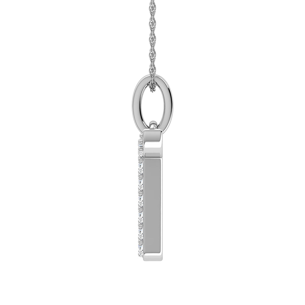 Diamond 1/8 Ct.Tw. Letter T Pendant in 10K White Gold