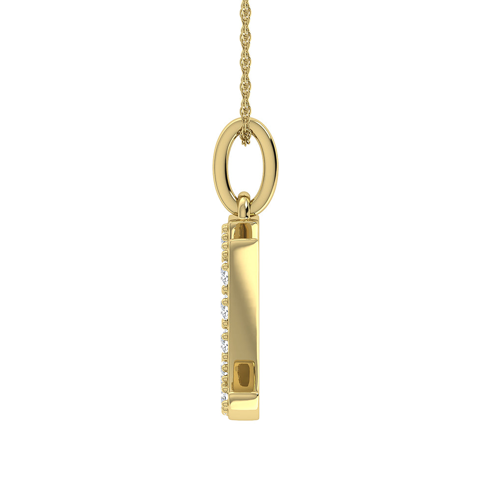 Diamond 1/8 Ct.Tw. Letter U Pendant in 10K Yellow Gold