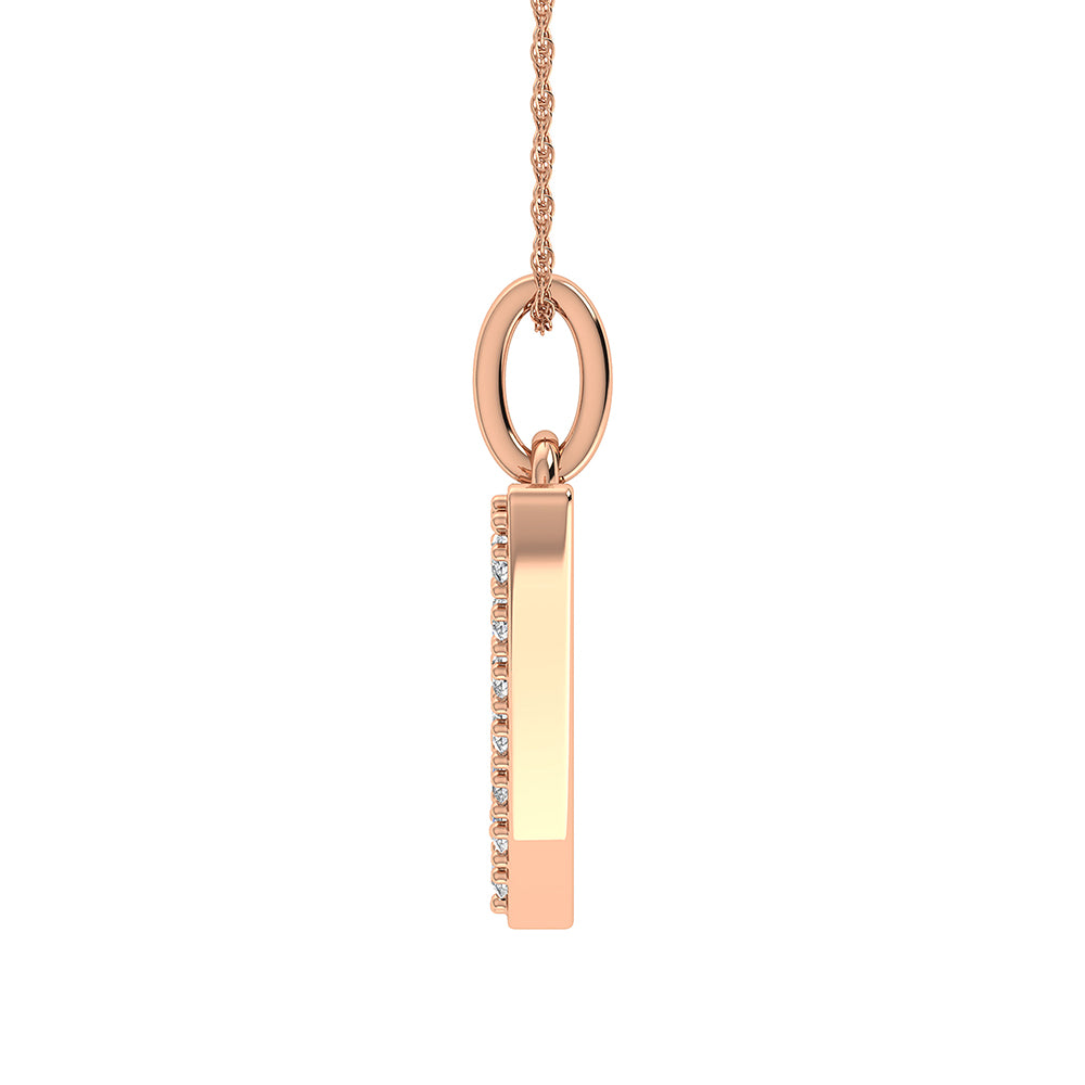 Diamond 1/8 Ct.Tw. Letter V Pendant in 10K Rose Gold