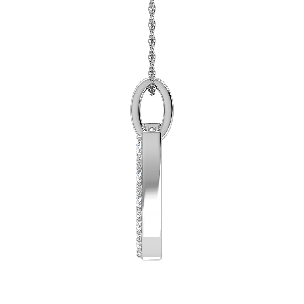 Diamond 1/8 Ct.Tw. Letter W Pendant in 10K White Gold