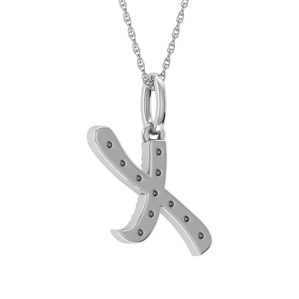 Diamond 1/8 Ct.Tw. Letter X Pendant in 10K White Gold