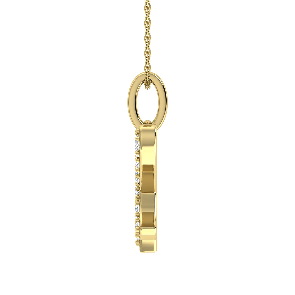 Diamond 1/8 Ct.Tw. Letter X Pendant in 10K Yellow Gold