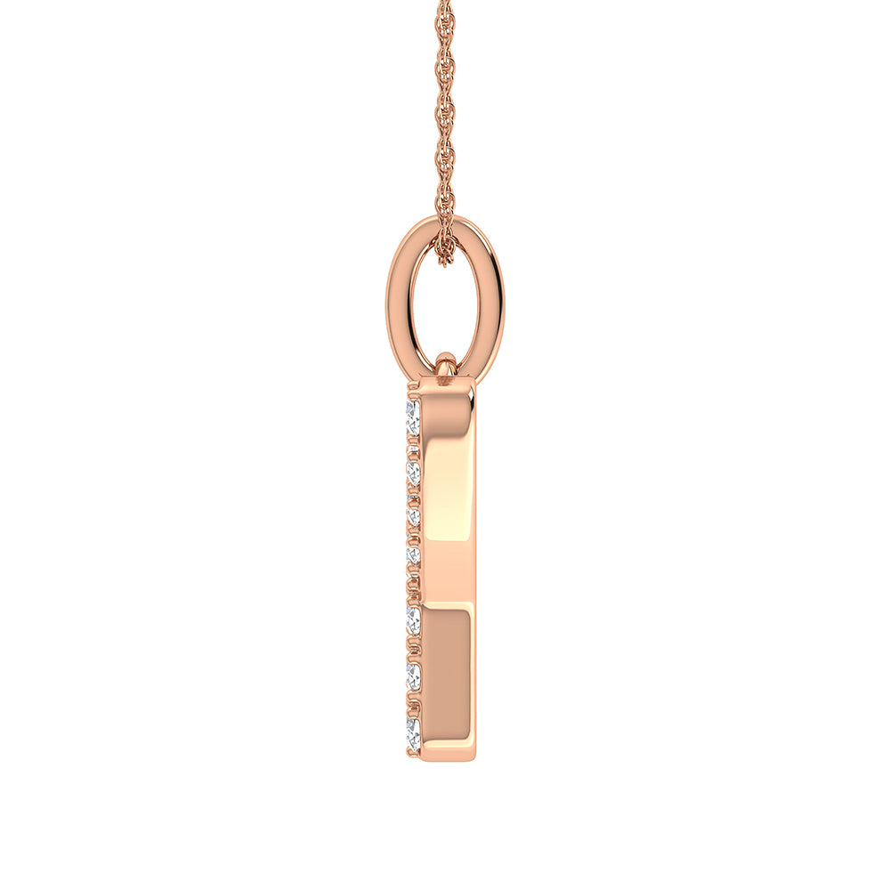 Diamond 1/8 Ct.Tw. Letter Y Pendant in 10K Rose Gold