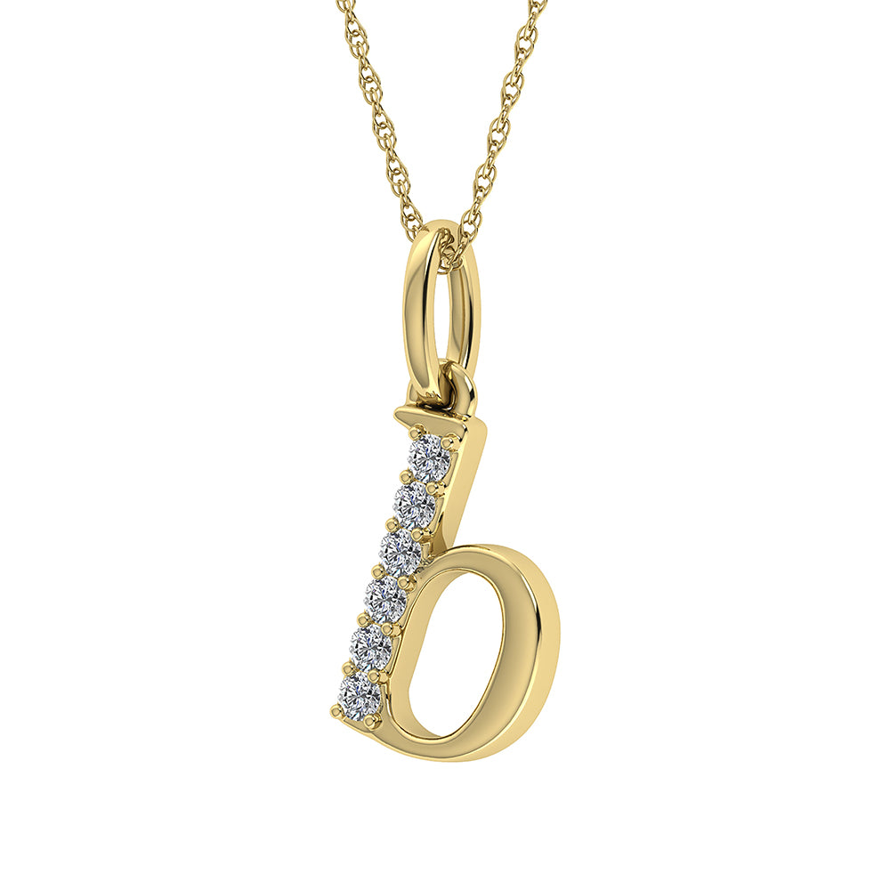 Diamond 1/20 Ct.Tw. Letter B Pendant in 10K Yellow Gold