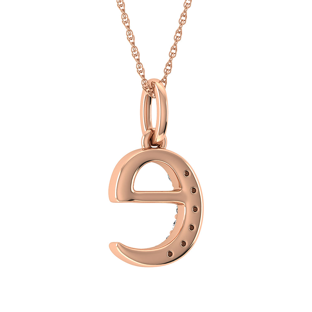 Diamond 1/20 Ct.Tw. Letter E Pendant in 10K Rose Gold