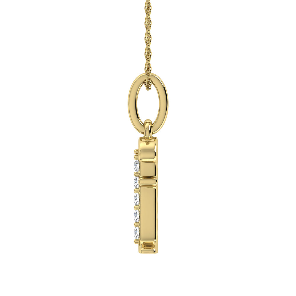 Diamond 1/20 Ct.Tw. Letter F Pendant in 10K Yellow Gold