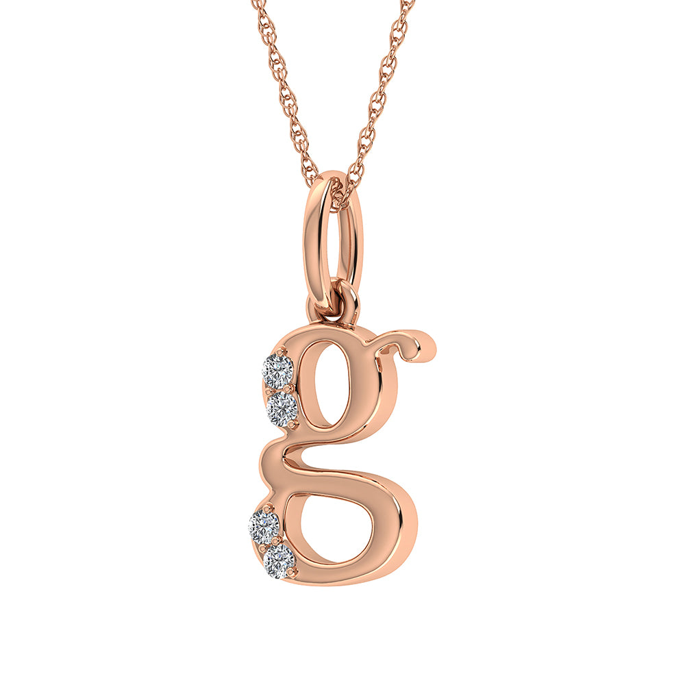 Diamond 1/20 Ct.Tw. Letter G Pendant in 10K Rose Gold