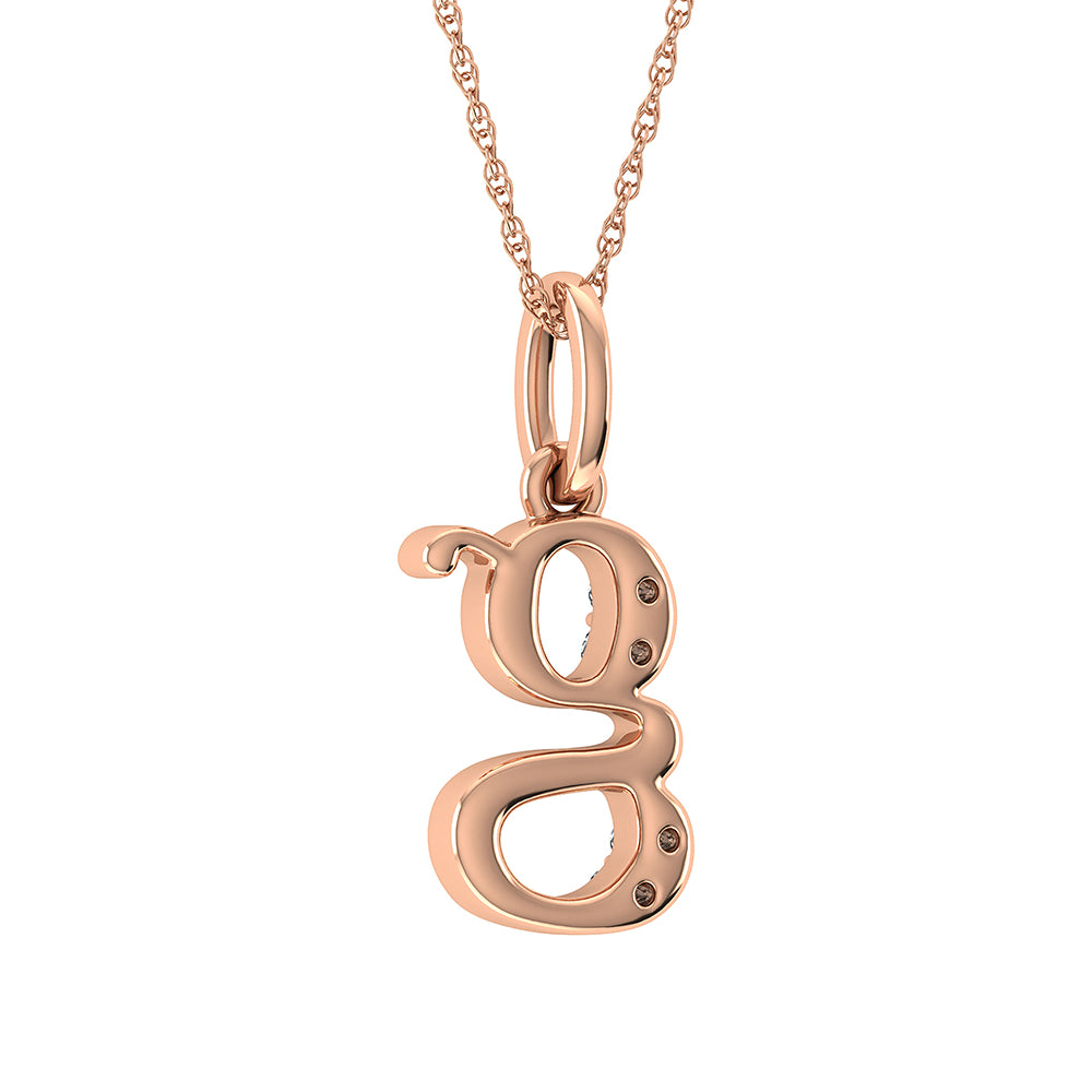 Diamond 1/20 Ct.Tw. Letter G Pendant in 10K Rose Gold