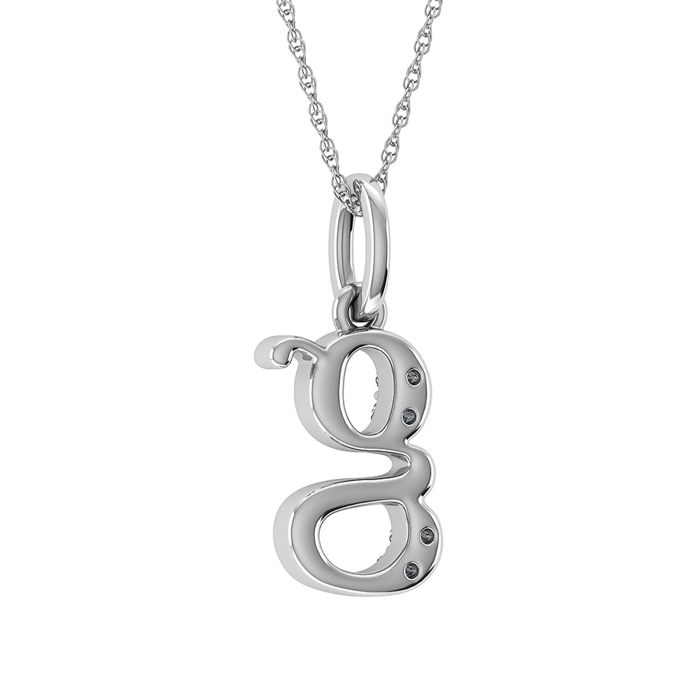 Diamond 1/20 Ct.Tw. Letter G Pendant in 10K White Gold